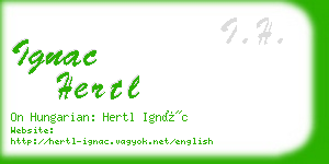 ignac hertl business card